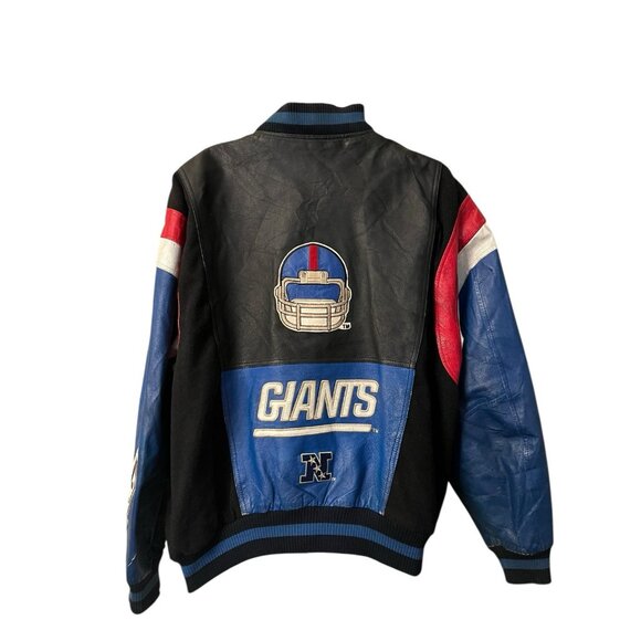 G-III Sports Carl Banks XL New York Giants Leather Quarterback Varsity Jacket VT - Picture 2 of 15